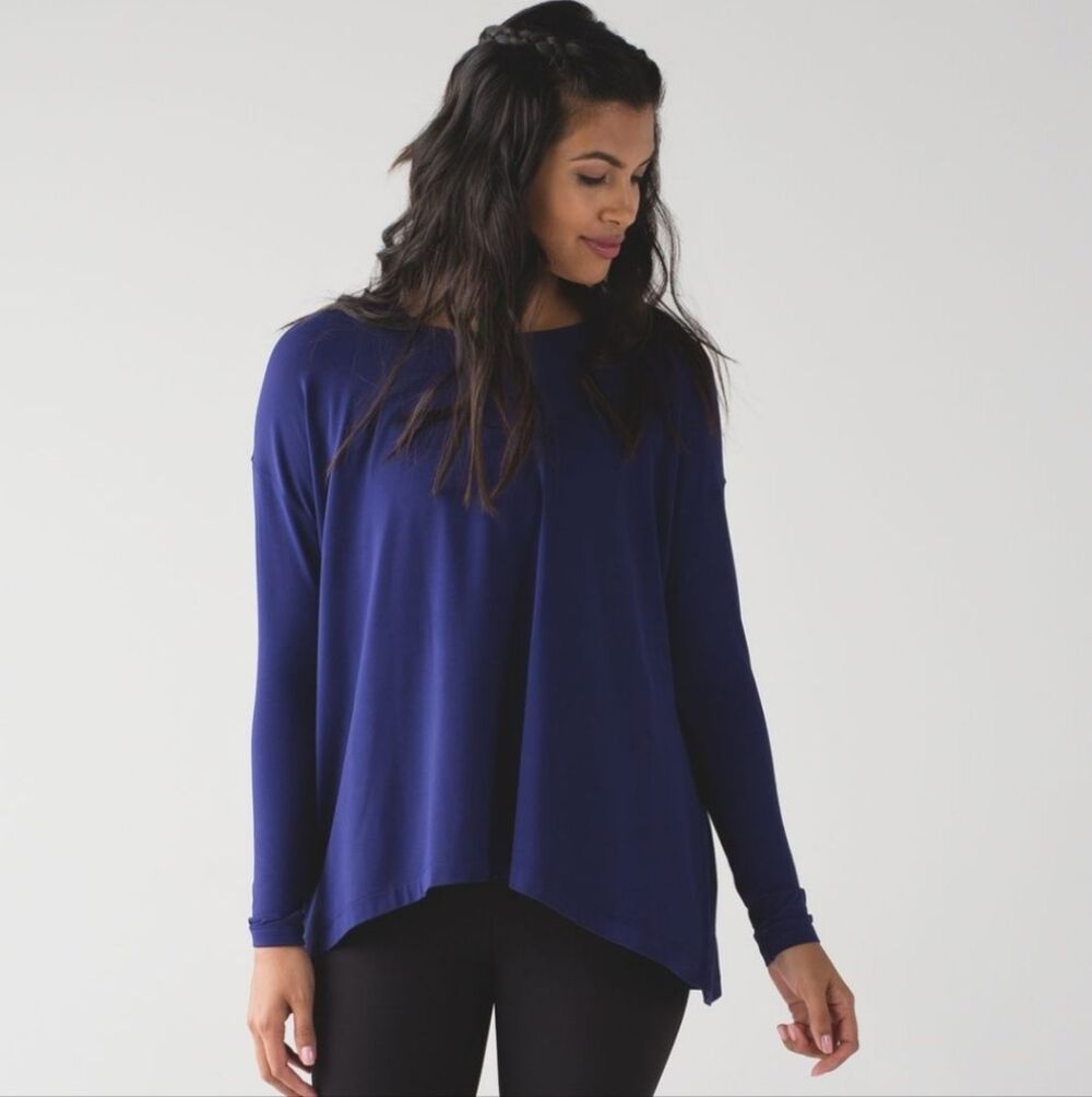 Lululemon City Bound Long Sleeve Soft Tee Shirt Emperor Blue Size 4